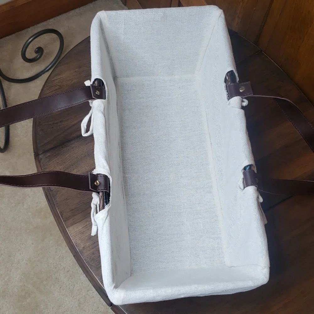 Wicker Basket with Liner and Handles